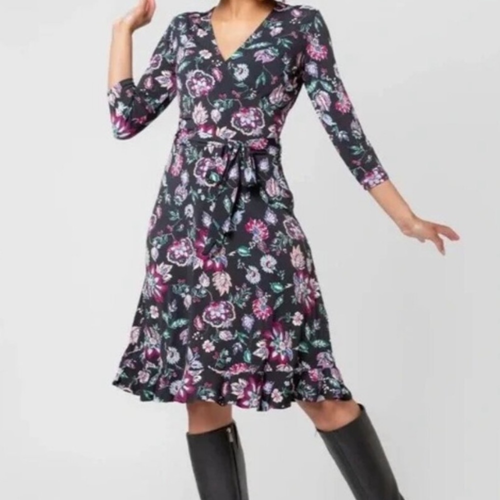 Leota Aneeka Knit Faux Wrap Knit Dress NWT